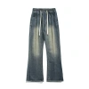 Loose-fitting American street loose, slightly flared jeans for both men and women, student vibe straight, retro and trendy wide-leg pants Specification image